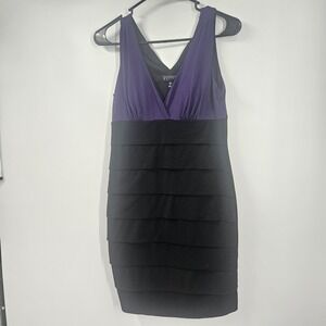 This Enfocus Studio Womens Size 6 Petite  cocktail dress Purple & Black